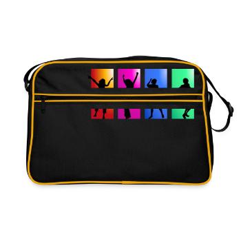 ballerina ballett dance dancer tanz taenzer yoga45 - Retro Tasche - Schwarz/Gold - Vorne