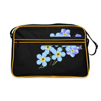 blumen flowers garden garten pflanzen plants - Retro Tasche - Schwarz/Gold - Vorne