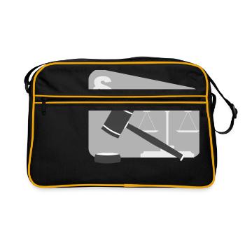 rechtsanwalt anwalt lawyer judge richter law justi - Retro Tasche - Schwarz/Gold - Vorne