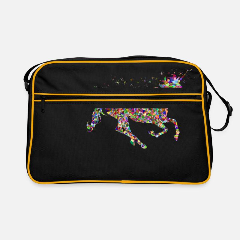 Einhorn - Retro Tasche - Schwarz/Gold