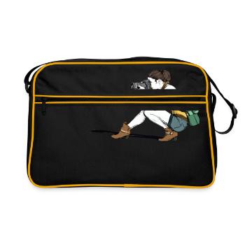 camera photographer fotograf kamera foto photo3 - Retro Tasche - Schwarz/Gold - Vorne
