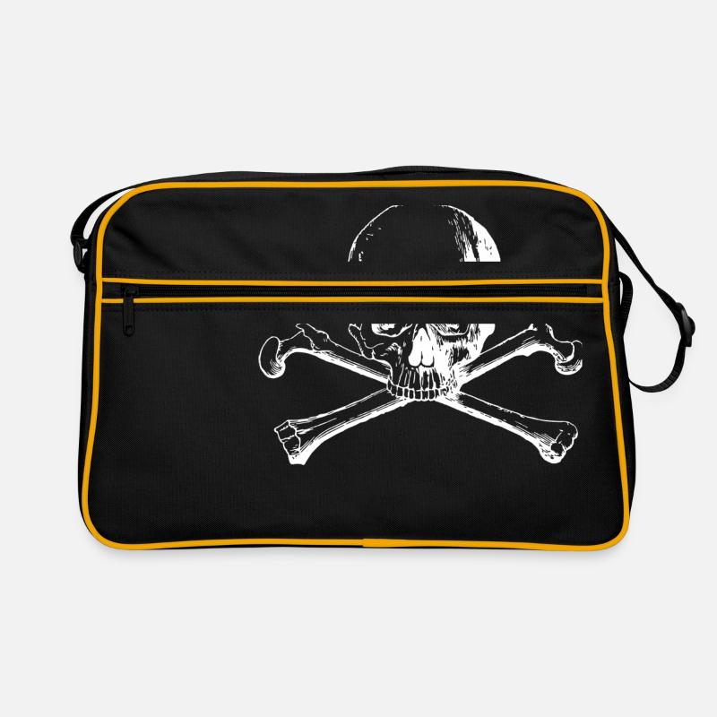 Totenkopf mit Knochenkreuz Retro Tasche