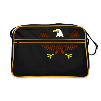 adler eagle bussard falke habicht hawk falcon8 - Sac Retro - noir/or - Devant