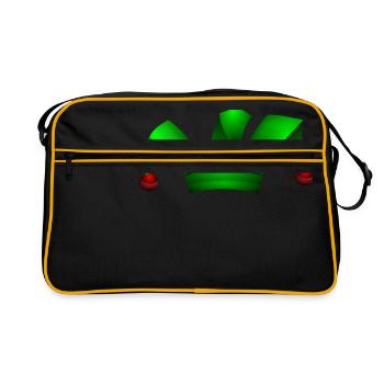 clown harlekin hofnarr kasper komiker narr witzbol - Retro Tasche - Schwarz/Gold - Vorne