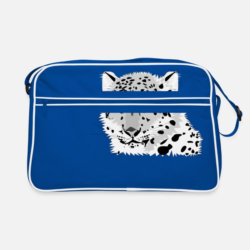 Schneeleopard Retro Tasche
