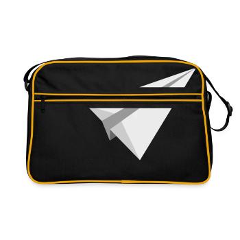 Airplanes Paper Plane Toy cadeau Throw - Sac Retro - noir/or - Devant