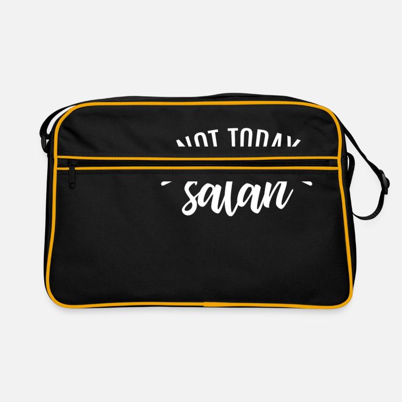 Not Today Satan white - Retro Tasche - Schwarz/Gold