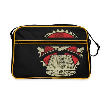 Wood lumberjack chainsaw chainsaw forest saw - Retro Bag - black/gold - Front