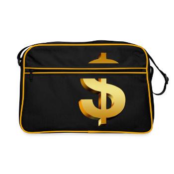 signe dollar - Sac Retro - noir/or - Devant