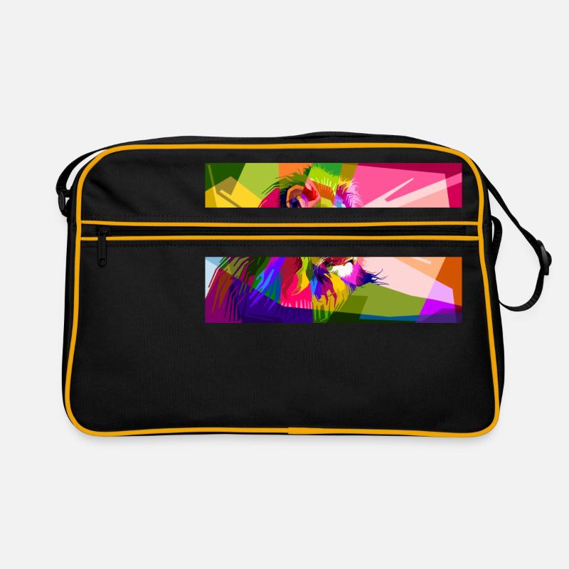 Löwe - Retro Tasche - Schwarz/Gold