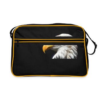 Majestätischer Seeadler - Retro Tasche - Schwarz/Gold - Vorne