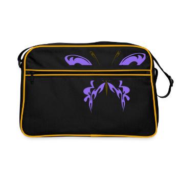 papillon violet avec des ampoules brun foncé - Sac Retro - noir/or - Devant