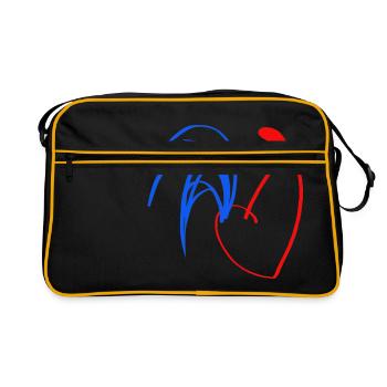 coq bleu blanc rouge - Sac Retro - noir/or - Devant