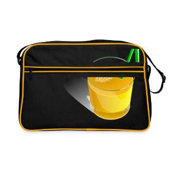 Jus de fruits orange - Sac Retro - noir/or - Devant