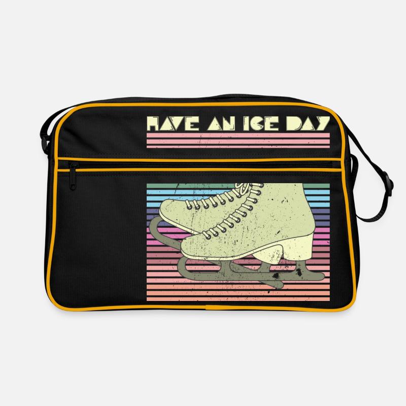 Schlittschuh Eiskunstlauf Eisbahn Winter Sport Retro Tasche