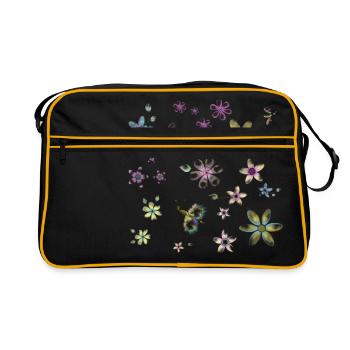 des fleurs et des papillons - Sac Retro - noir/or - Devant