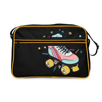 Rollschuhe Roller Skates Retro Vintage - Retro Tasche - Schwarz/Gold - Vorne