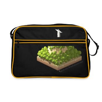 Géométrique low poly Christ Rédempteur - Sac Retro - noir/or - Devant