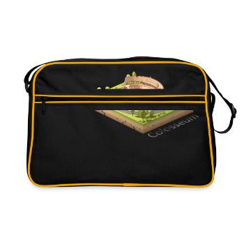 Géométrique low poly le Colisée - Sac Retro - noir/or - Devant