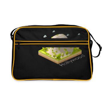 Panneau Hollywood low poly géométrique - Sac Retro - noir/or - Devant