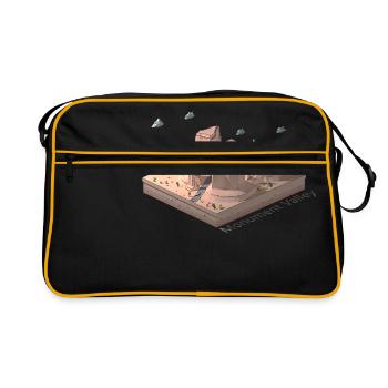Monument Valley géométrique low poly - Sac Retro - noir/or - Devant