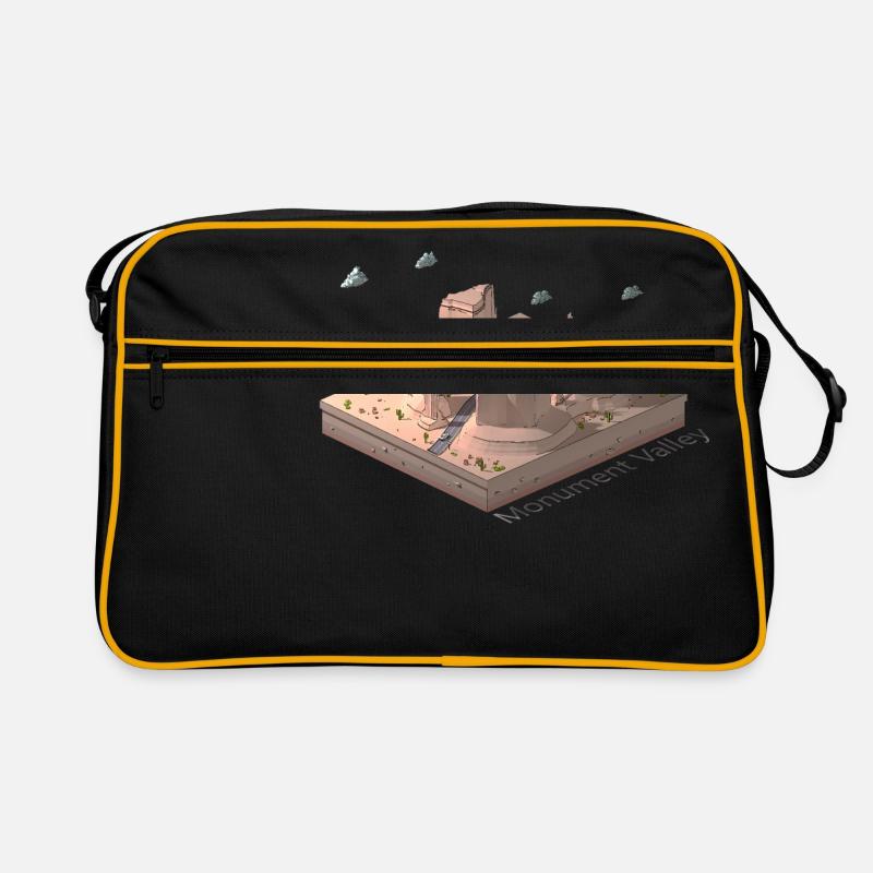 Geometric low poly Monument Valley - Retro Bag - black/gold