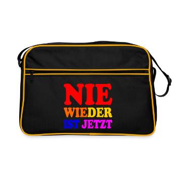 Never again is now - Retro Bag - black/gold - Front
