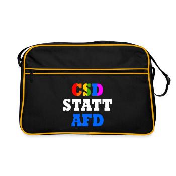 Csd statt afd - Retro Tasche - Schwarz/Gold - Vorne