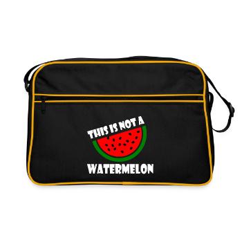 THIS IS NOT A WATERMELON - Retro Tasche - Schwarz/Gold - Vorne
