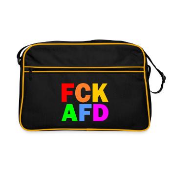 Fck afd - Retro Tasche - Schwarz/Gold - Vorne