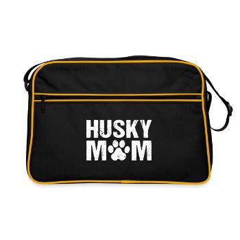 Husky Mom Sibérien Husky Chiens - Sac Retro - noir/or - Devant