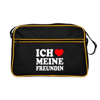 Ich liebe meine freundin - Retro Tasche - Schwarz/Gold - Vorne