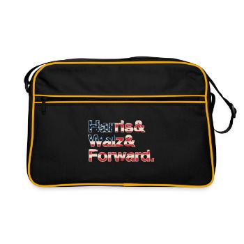Kamala Harris & Tim Walz 2024 Chemise de soutien - Sac Retro - noir/or - Devant