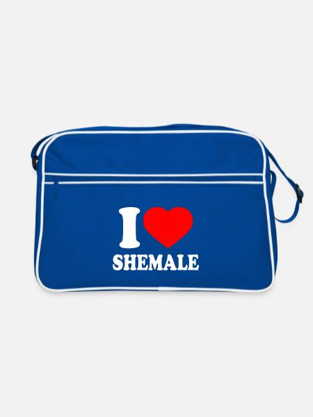 I love shemale - Sac Retro - bleu/blanc - Devant