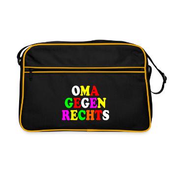 Oma gegen rechts - Retro Tasche - Schwarz/Gold - Vorne