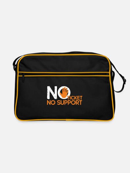 No Ticket No Support Informatiker IT Administrator - Retro Tasche - Schwarz/Gold - Vorne