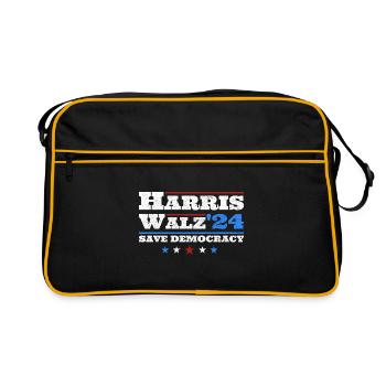 Kamala Harris & Tim Walz 2024 Support Vintage - Sac Retro - noir/or - Devant