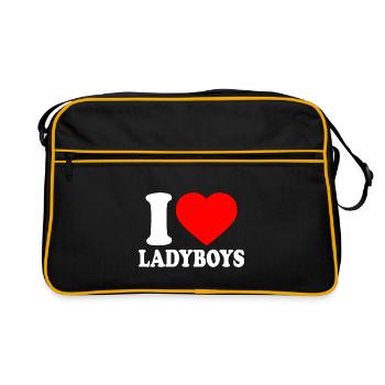 I love ladyboys - Sac Retro - noir/or - Devant