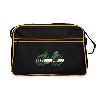 Fahrrad fahren ohne Akku - logisch - Retro Tasche - Schwarz/Gold - Vorne