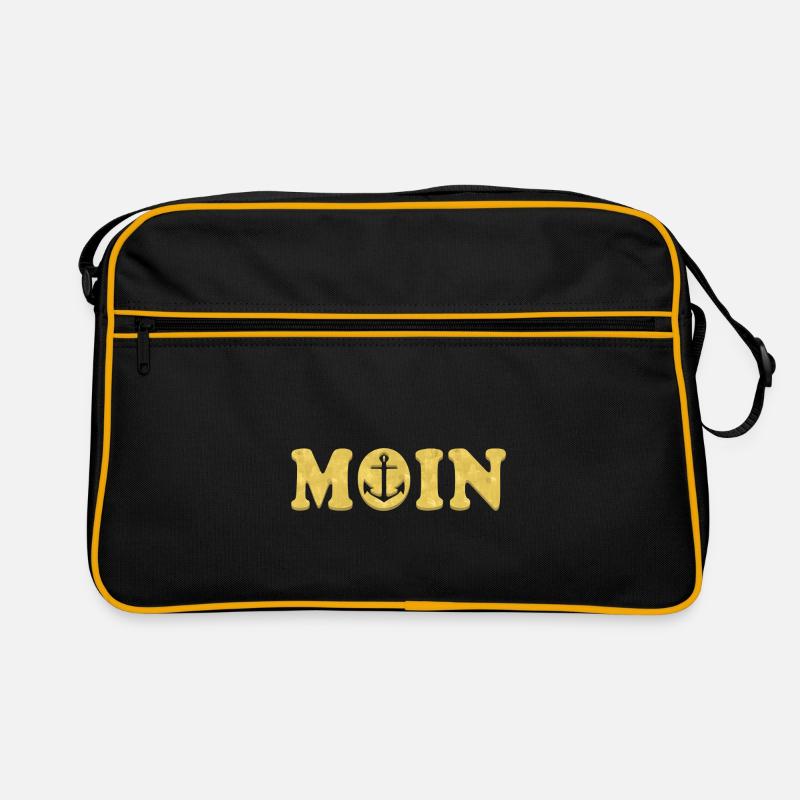 MOIN Anker Gold - Retro Tasche - Schwarz/Gold