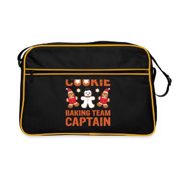 Capitaine de l’équipe de cuisson de biscuits - Cuisson de Noël - Sac Retro - noir/or - Devant