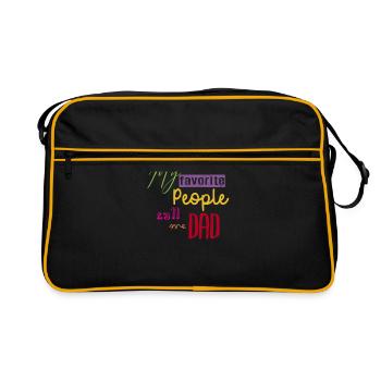 Idée cadeau chemise papa Papa papa Noël - Sac Retro - noir/or - Devant