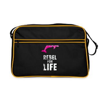 extinction rebellion just rebel - Retro Bag - black/gold - Front
