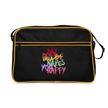 Statement: Do more of what makes you happy - Retro Bag - black/gold - Front
