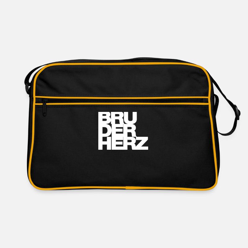 Bruderherz Bester Bruder der Welt Geschenkidee - Retro Tasche - Schwarz/Gold