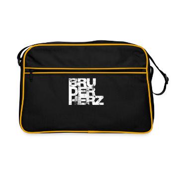 Coeur de frère Meilleur frère du monde idée cadeau - Sac Retro - noir/or - Devant