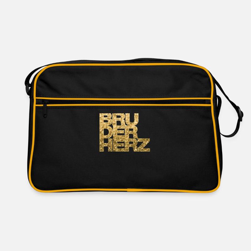 Bruderherz Bester Bruder der Welt Geschenkidee - Retro Tasche - Schwarz/Gold