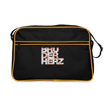 Coeur de frère Meilleur frère du monde idée cadeau - Sac Retro - noir/or - Devant
