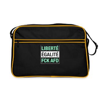 Liberté Égalité FCK AFD Shirt - Retro Tasche - Schwarz/Gold - Vorne
