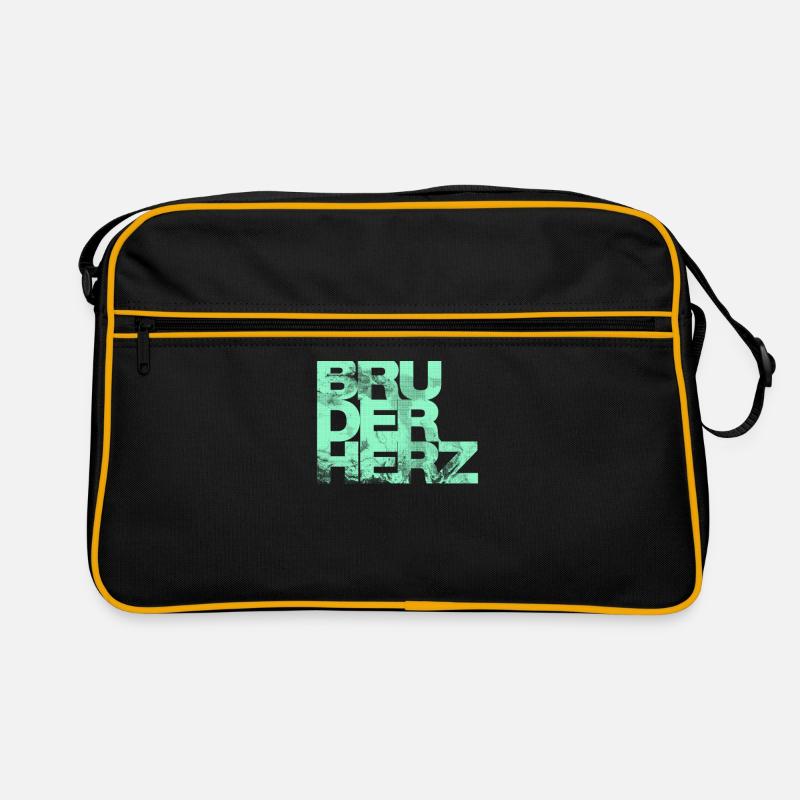 Bruderherz Bester Bruder der Welt Geschenkidee - Retro Tasche - Schwarz/Gold